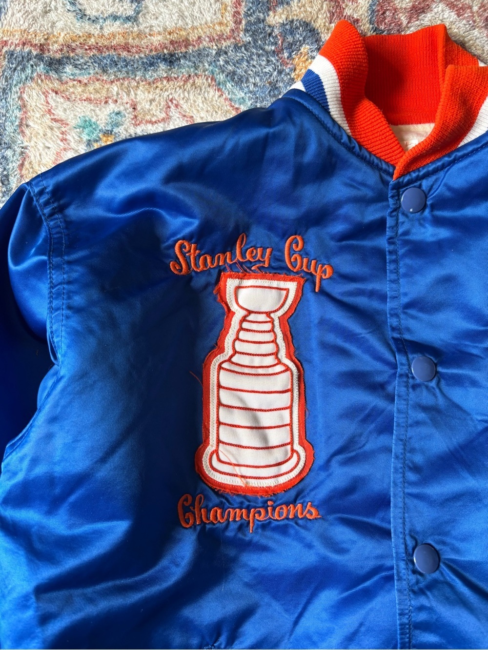 Vintage 80s New York Islanders Stanley Cup Champs Satin Jacket - Picture 5 of 7